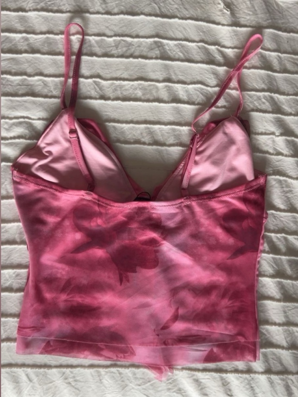 Edikted Wanda Printed Mesh Ruffled Tank Top - Picture 3 of 4
